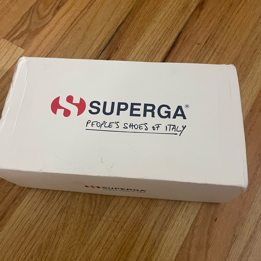 Superga White Shoe Box with Red Logo